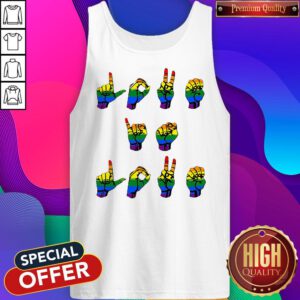 Cute Love Is Love LGBT Sign Language Tank Top