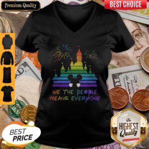 Cute Mickey Mouse Disney We The People Means Everyone V-neck