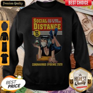 Cute Social Distance Stay At Home Stop The Spread Coronavirus Epidemic 2020 Hoodie Sweatshirt
