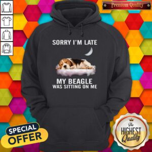 Funny Sorry I’m Late My Beagle Was Sitting On Me Hoodie