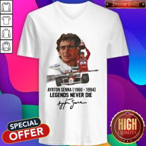 Hot Ayrton Senna 1960 1994 Legends Never Die Signature V-neck