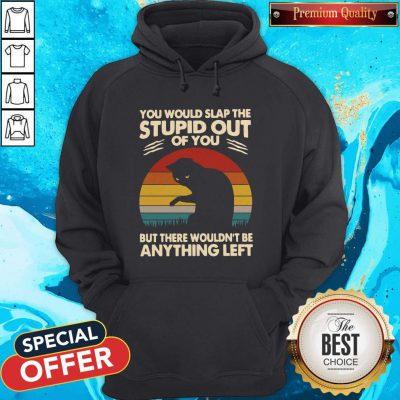 Hot Cat You Would Slap The Stupid Out Of You But There Wouldn't Be Anything Left Vintage Hoodie