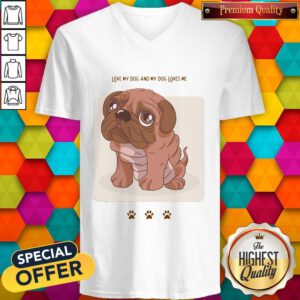 Premium Love My Dog And My Dog Loves Me V-neck