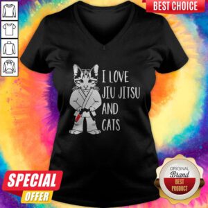 Pretty I Love Jiu Jitsu And Cats V-neck