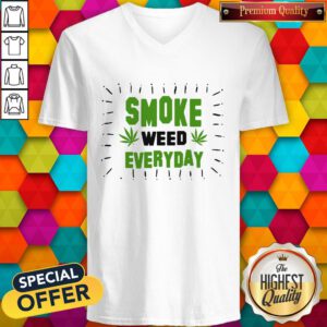 Pretty Marijuana Smoke Weed Everyday V-neck