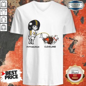 Pretty Piss On Pittsburgh Steelers Pee Cleveland Browns V-neck
