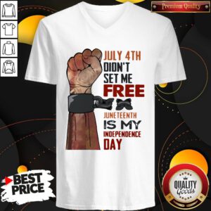 Pro July 4th Didn't Set Me Free Juneteenth Is My Independence Day V-neck