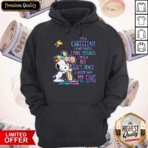 Pro Snoopy And Woodstock I'm Christian I'm Not Perfect I Make Mistakes Hoodie