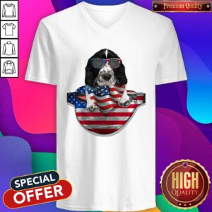 Pro Springer Spaniel Waist Pack Flag American Flag Independence Day V-neck