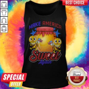 Top Bee Make America Sweet Again 4th Of July American Flag Tank Top