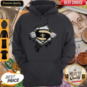 Top Blood Inside Me Superman New Orleans Saints Hoodie