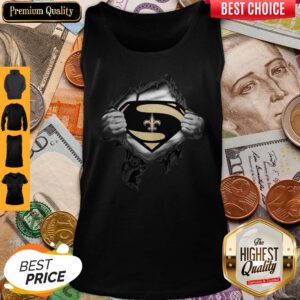 Top Blood Inside Me Superman New Orleans Saints Tank Top