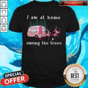 Top Camping Flamingos I Am At Home Among The Trees Shirt