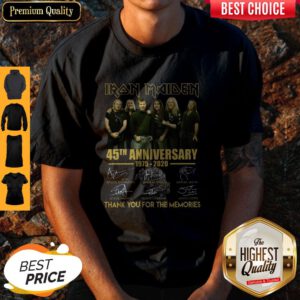 Top Iron Maiden 45th Anniversary 1975 2020 Thank You For The Memories Signatures Shirt