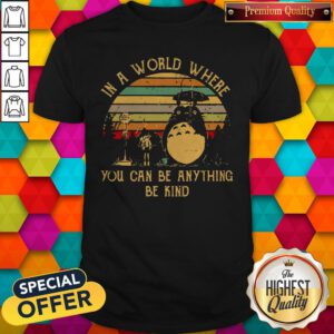 Top Totoro In A World Where You Can Be Anything Be Kind Vintage Shirt