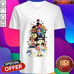 Beautiful I Want Ghibli Characters V-neck