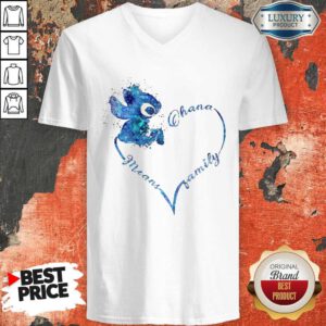 Beautiful Stitch Ohana Means Family Very Happy V-neck