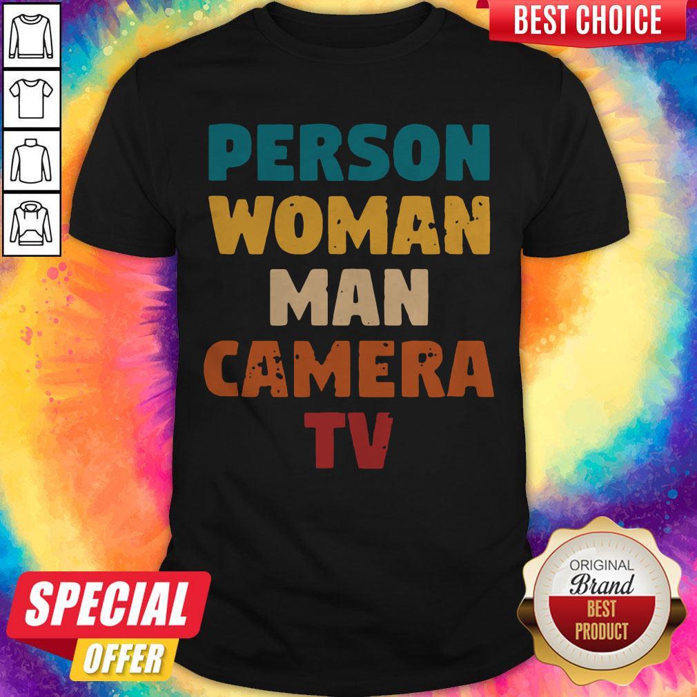 Cool Vintage Person Woman Man Camera TV Shirt