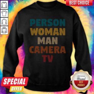 Cool Vintage Person Woman Man Camera TV Sweatshirt