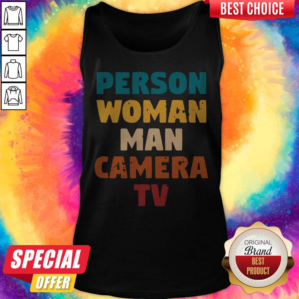 Cool Vintage Person Woman Man Camera TV Tank Top Cool Vintage Person Woman Man Camera TV Tank Top