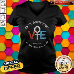 Cute 19th Amendment 1920 2020 Celebration 100 Years V-neck
