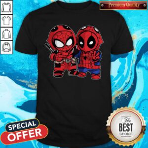 Cute Baby Deadpool And Baby Spider Man Shirt