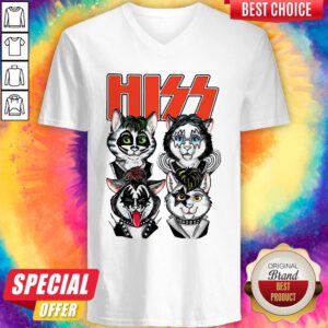 Cute Hiss Rock Band So Handsome Cats V-neck