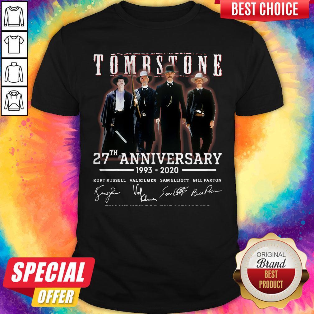 Cute Tombstone 27th Anniversary 1993 2020 Signature Thank You For The Memories Shirt