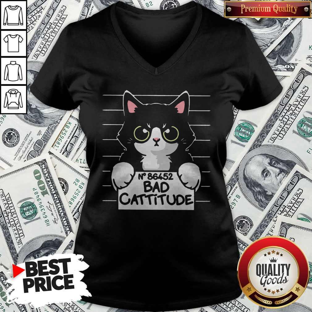 Funny I Want No 86452 Bad Cattitude V-neck Funny I Want No 86452 Bad Cattitude V-neck