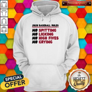 Good 2020 Baseball Rules No Spitting No Licking No High Fives No Crying Hoodie