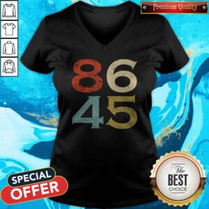 Good 86 45 2020 Anti Trump 8645 Dump Trump Vintage V-neck