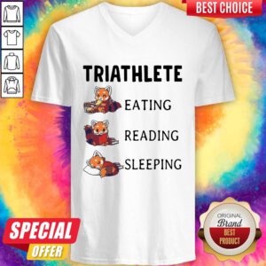 Good Fox Triathlete Eating Reading Sleeping V-neck