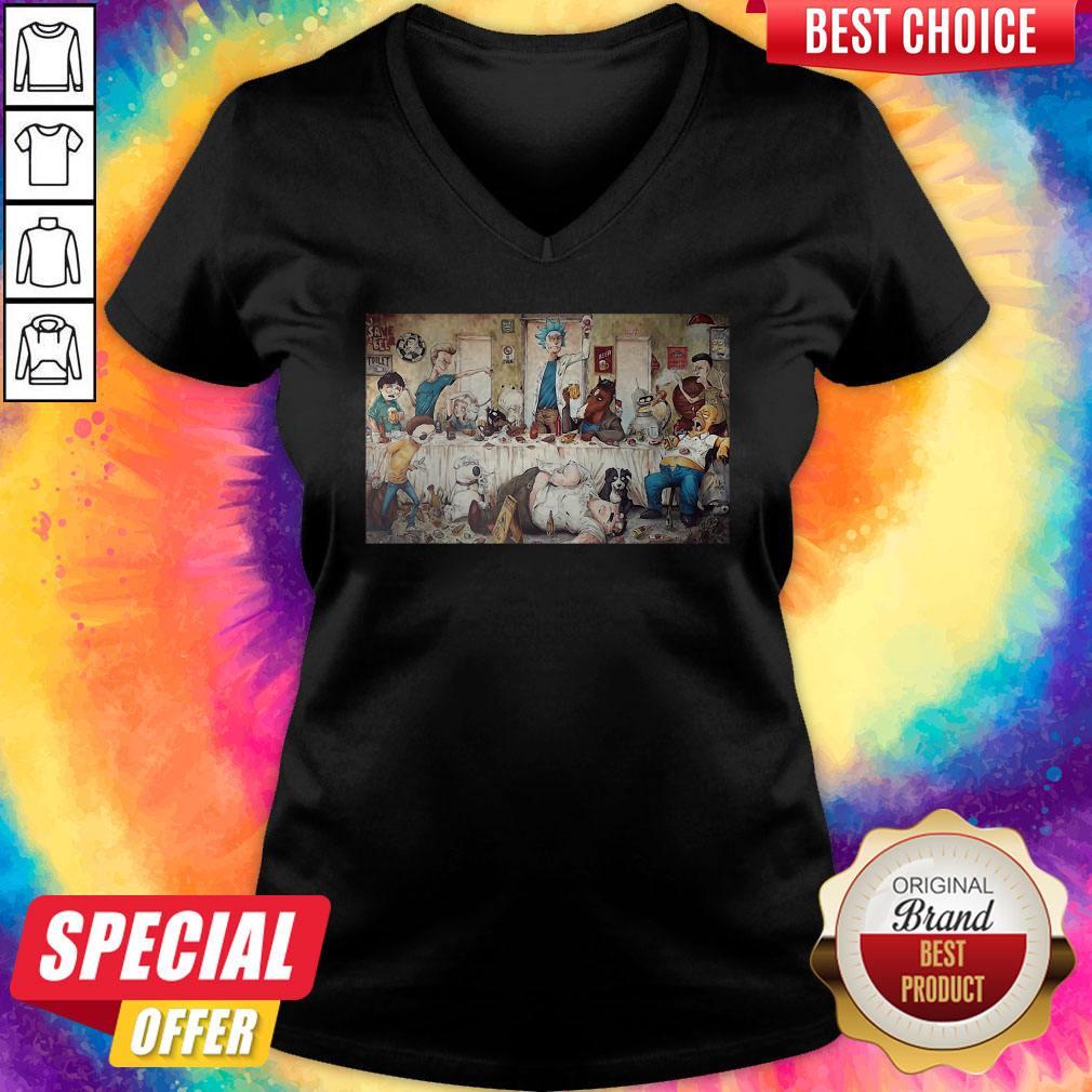 Happy Rick And Morty Marcelo Ventura Art V-neck Happy Rick And Morty Marcelo Ventura Art V-neck