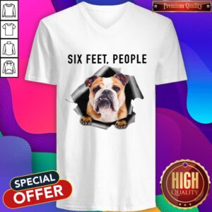 Hot Angry English Bulldog Six Feet People V-neck