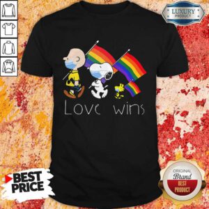 Hot LGBT Snoopy And Charlie Brown Love Wins Shirt