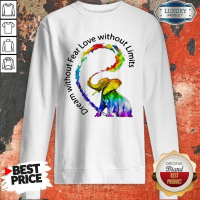 Nice Elephant Price Dream Without Fear Love Without Limits Sweatshirt