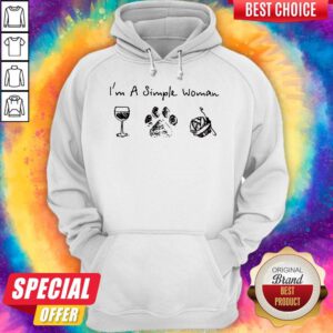 Nice I’m A Simple Woman Wine Dog Paw And Crochet Hoodie