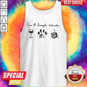 Nice I’m A Simple Woman Wine Dog Paw And Crochet Tank Top