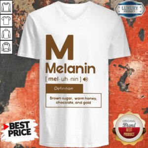 Nice M Melanin Brown Sugar Warm Honey Chocolate And Gold V-neck