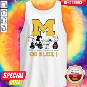 Nice Peanuts Michigan Wolverines Go Blue Tank Top