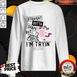 Nice Unicorn Straight Outta Shape But Bitch I'm Tryin I'm hungry Sweatshirt