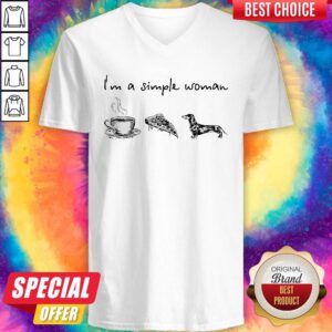 Official I’m A Simple Woman Coffee Pizza And Dachshund V-neck