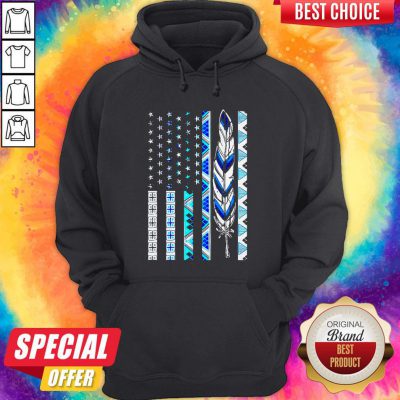 Pretty Native American Flag Feather Gift Hoodie