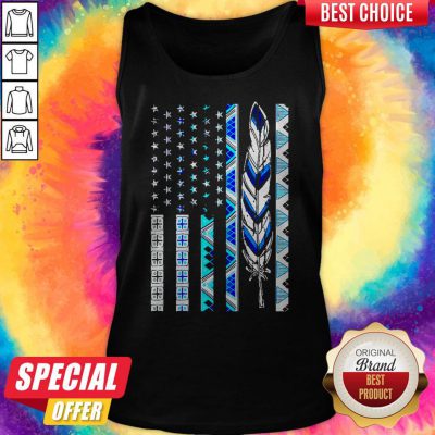 Pretty Native American Flag Feather Gift Tank Top
