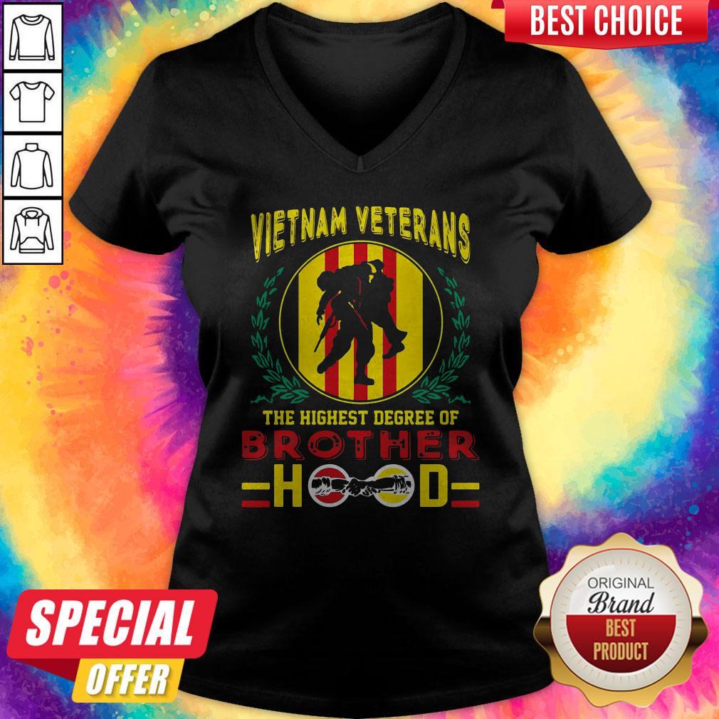 Pretty Vietnam Veterans The Highest Degree Of Brotherhood Hood V-neck Pretty Vietnam Veterans The Highest Degree Of Brotherhood Hood V-neck