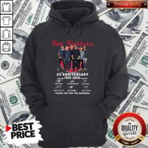 Pro Foo Fighters 25th Anniversary 1995 2020 Thank You For The Memories Signatures Hoodie
