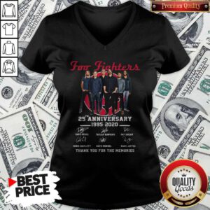 Pro Foo Fighters 25th Anniversary 1995 2020 Thank You For The Memories Signatures V-neck