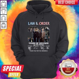 Pro Laws And Order Years Of Release 1990 2020 Signatures Thank You For The Memories Hoodie