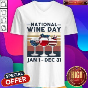Sweet Vintage Retro National Wine Day Jan 1 Dec 31 V-neck