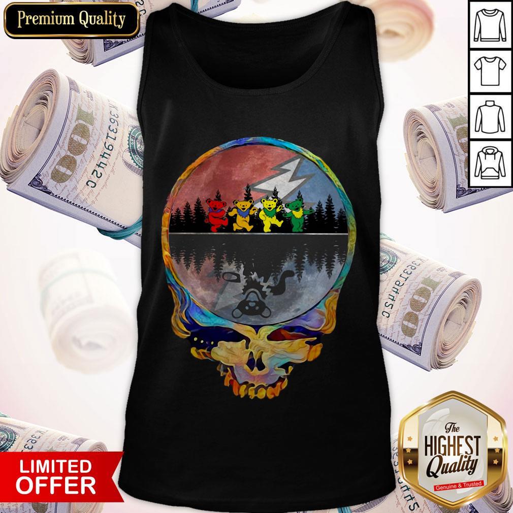 Top Grateful Dead Dad Dancing Bear In Head Tank Top Top Grateful Dead Dad Dancing Bear In Head Tank Top